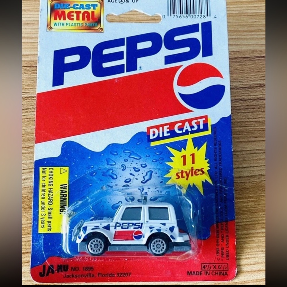 Vintage Pepsi Diecast Jeep SUV Truck Diecast Toy New 1993 Ja-Ru Die Cast ~